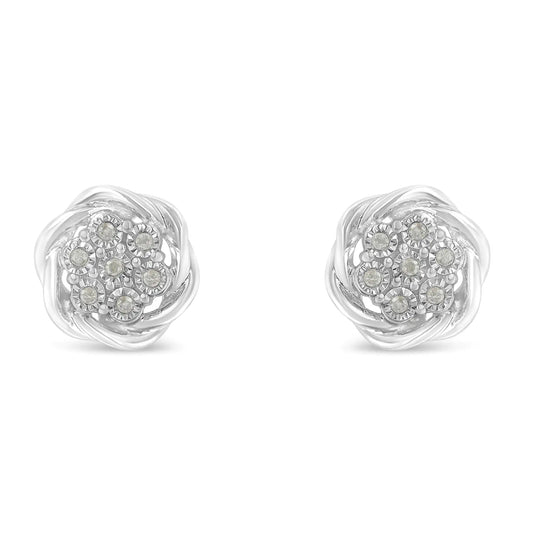 Diamond Swirl Stud Earrings